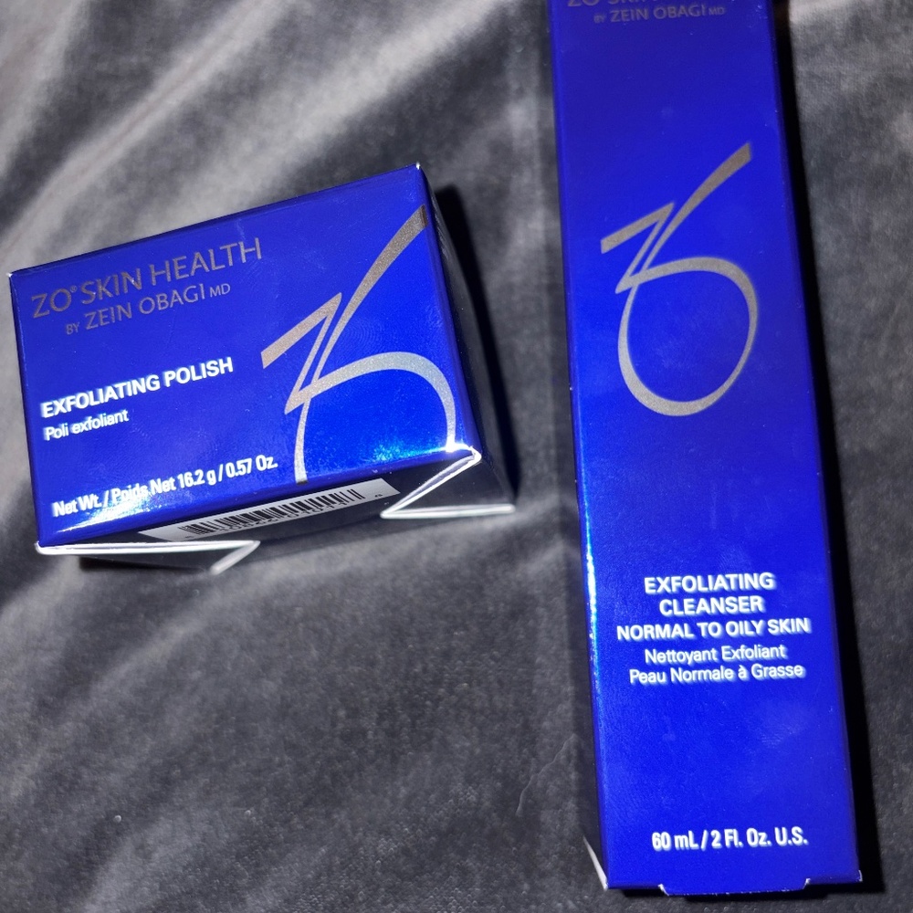 New Zo Skin Health Exfoliating Cleanser/Exfoliating Polish Bundle New In Box